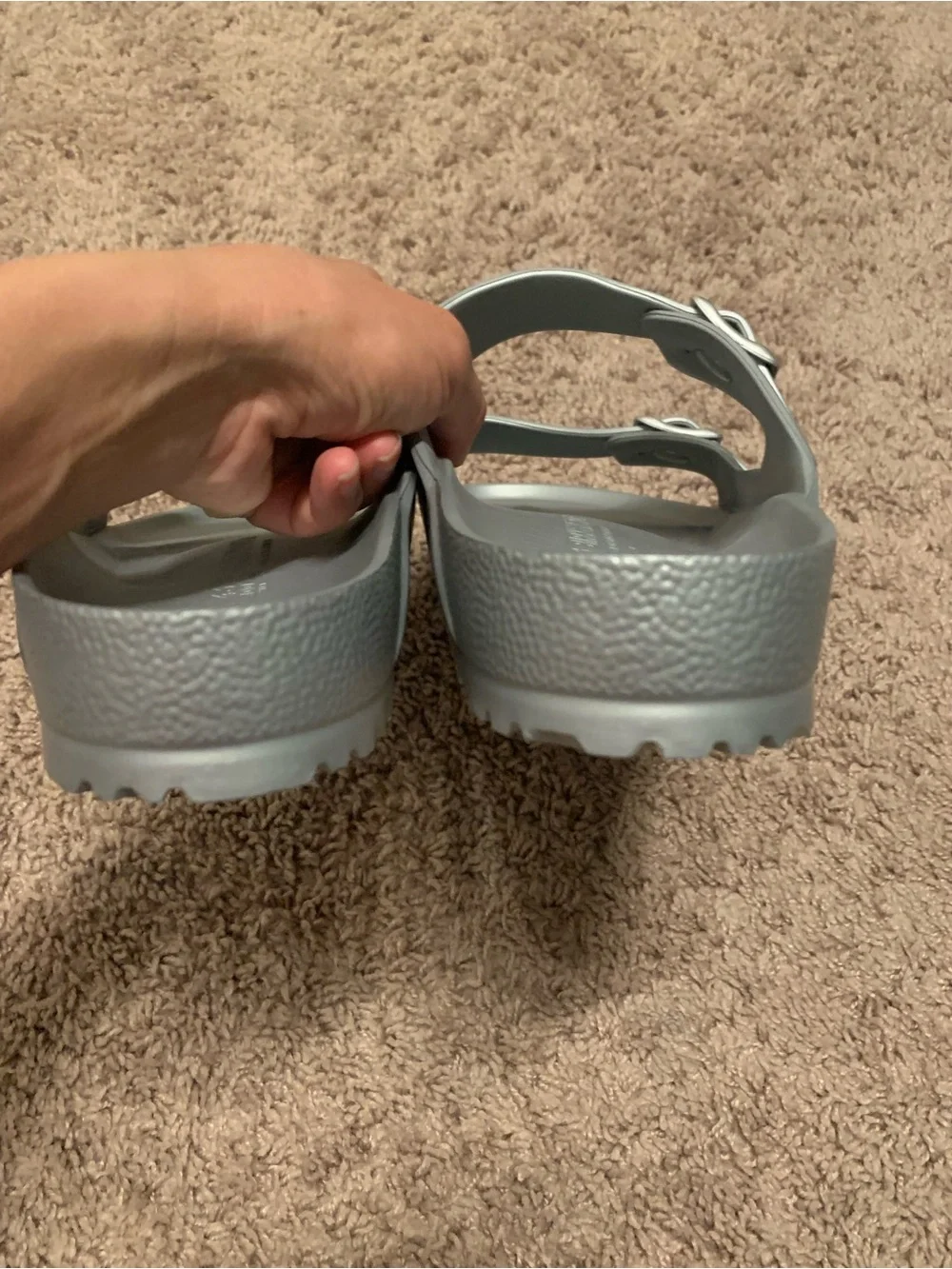 Birkenstock Arizona Sandals Silver Metallic